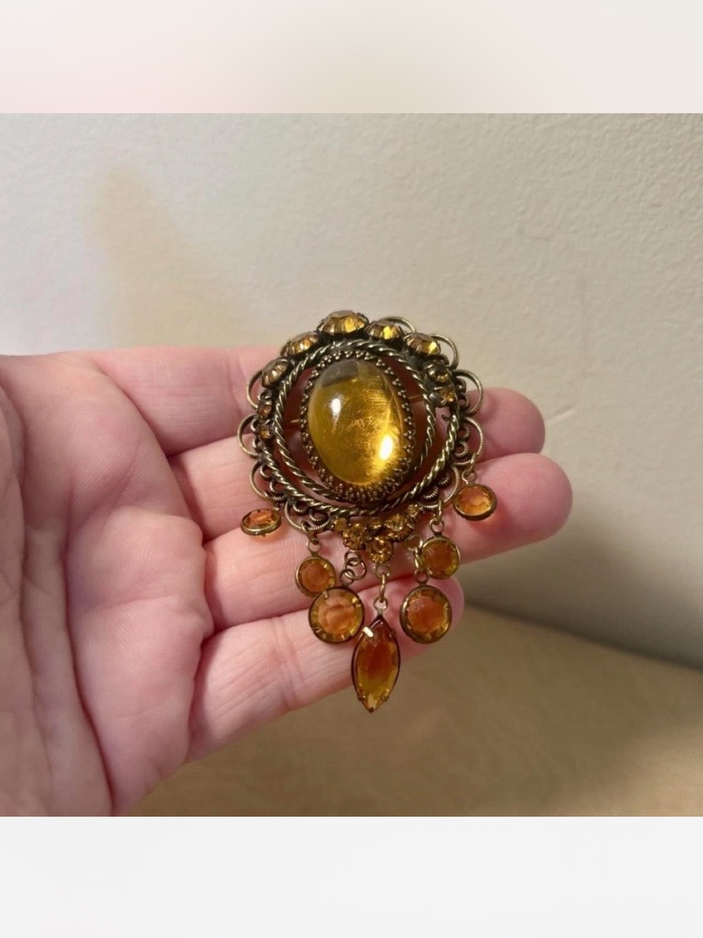 Stunning amber brooch